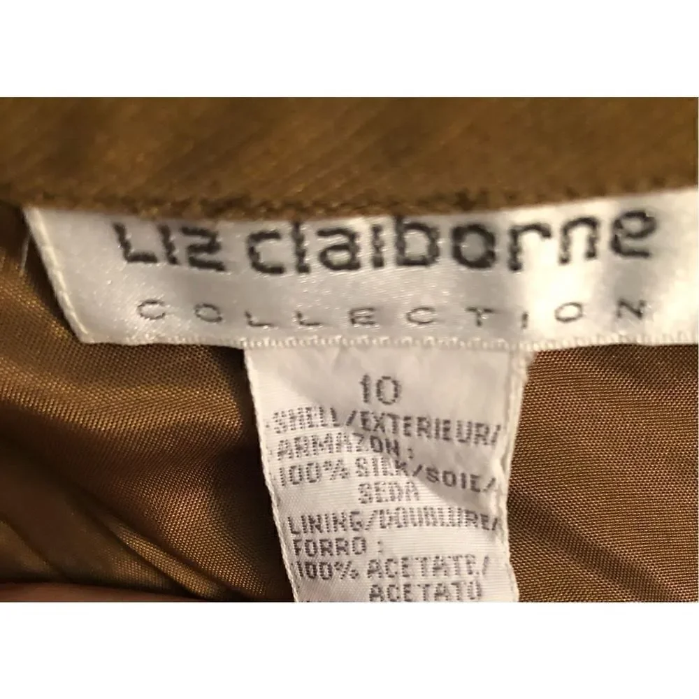 Vintage straight pure silk camel color career skirt Size 10